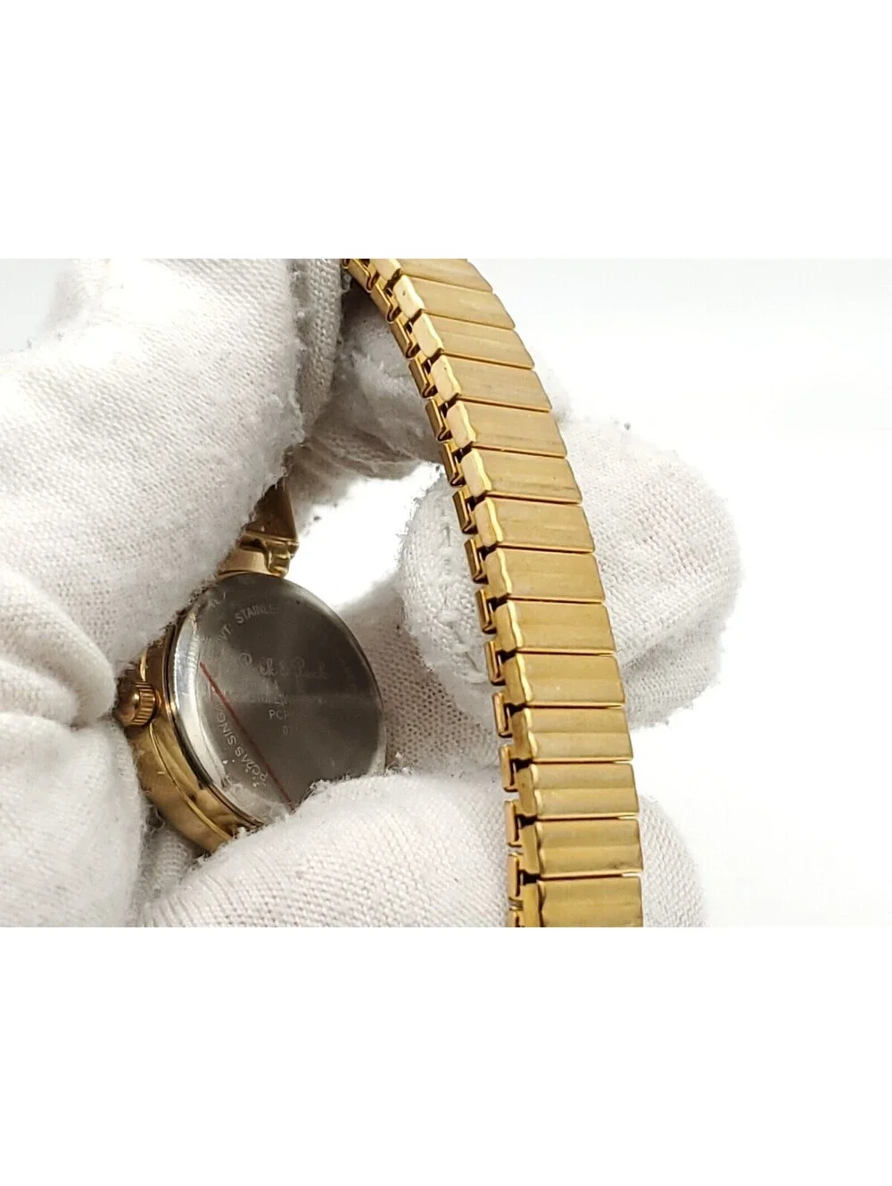 Peck & Peck Quartz Watch Womens New Battery Gold Tone White MOP Round Dial 24mm